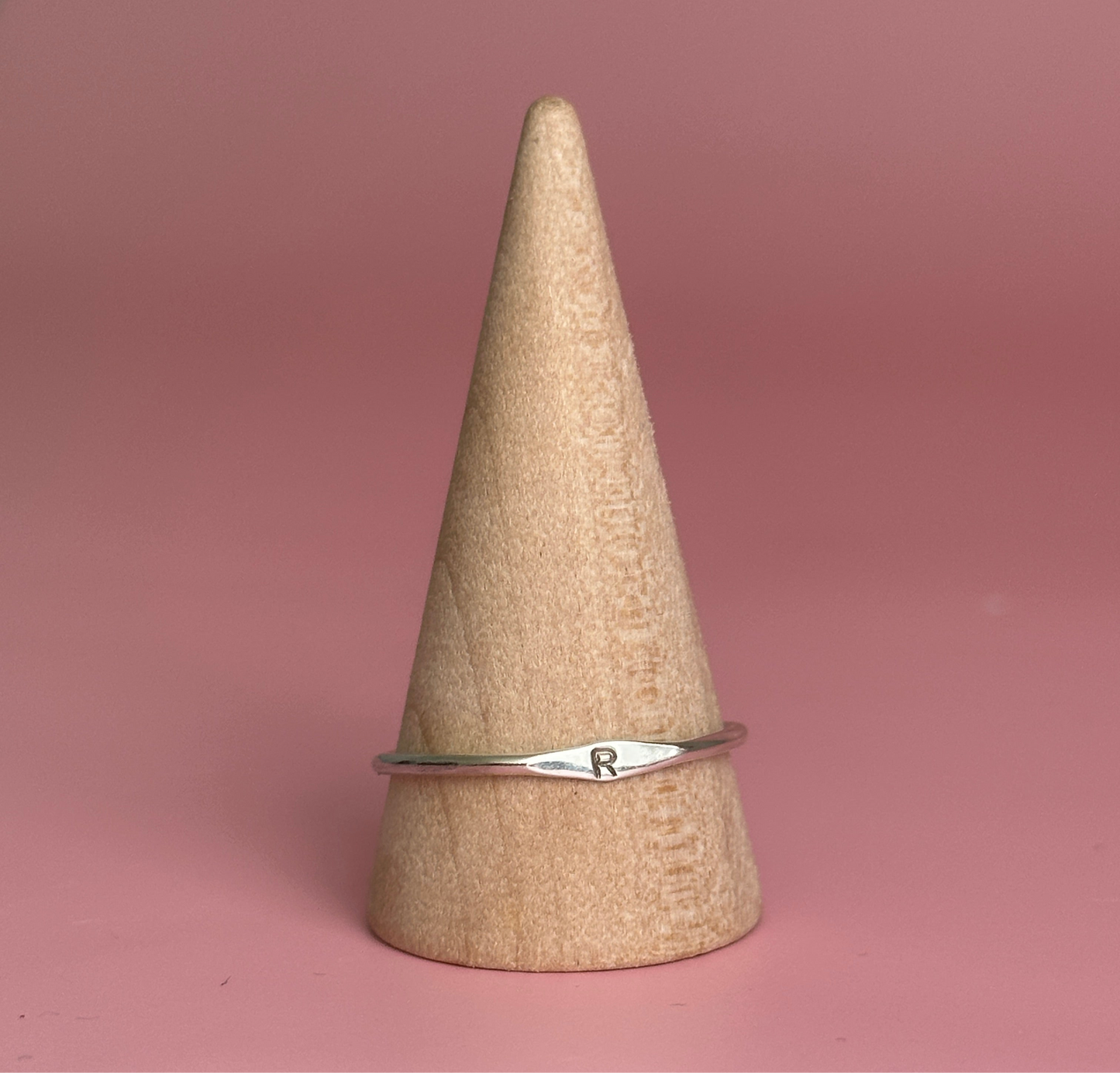 Mini Sterling Silver signet initial Ring